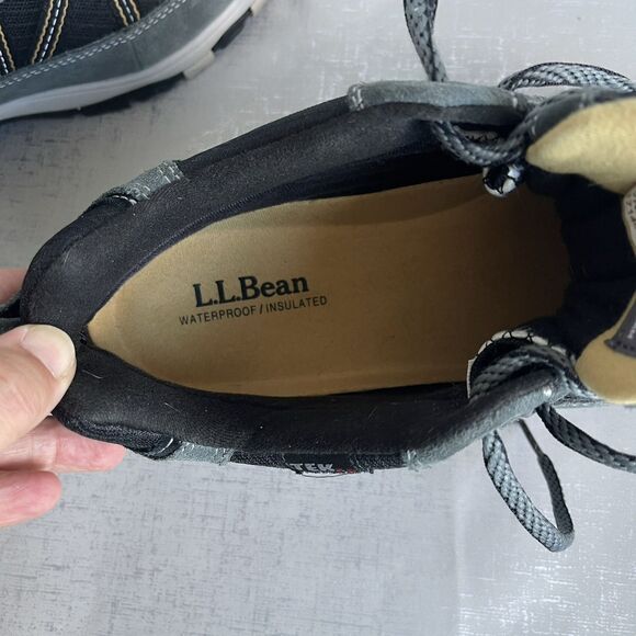 LL Bean Tek 2.5 Waterproof Suede Trail Hiking Shoes Mens 9 M Gray/Black